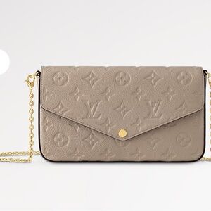 Louis Vuitton Cream and Tan Crossbody Bag with Embossed Design